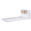 Lit simple avec tête de lit en bois naturel - rangement coulissant sans sommier requis-862951351