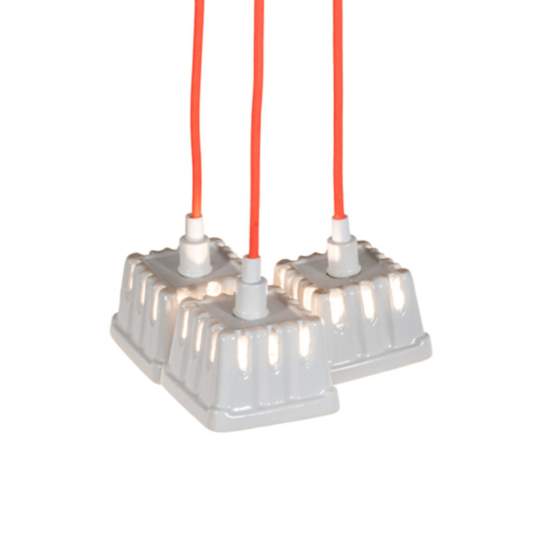 3 - Light Pendant, White/Coral