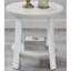 Table d'appoint étagère en bois blanc - option décorative contemporaine, finition ronde et pratique