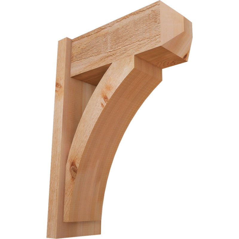 Thorton Craftsman Rustic Wood Outlooker,  20" D x 28" H , 8" W Western Red Cedar (Rough Sawn)