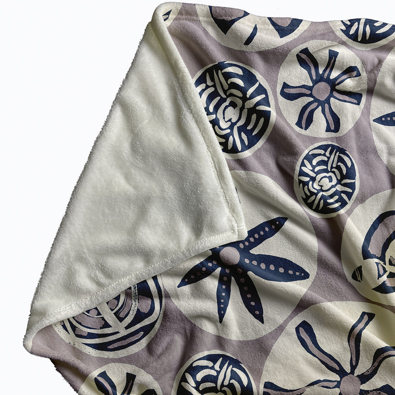 Couverture polaire Safari, L 60 po x L 80 po, Mauve / bleu