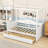Twin Wooden Canopy Daybed with Built-In Backrest and Storage Drawers-1238811106