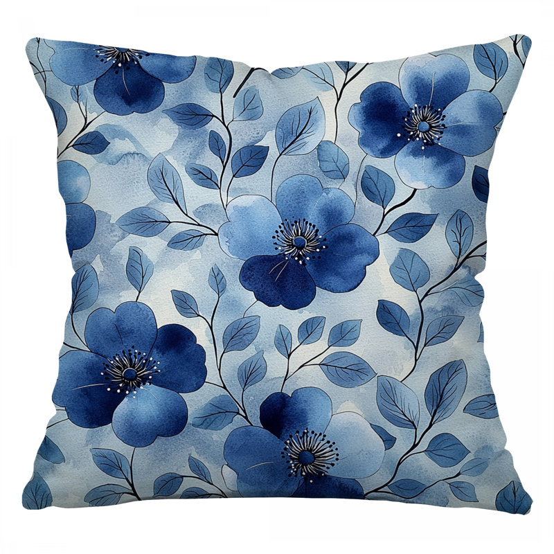 Coussin Floral, Carré 14 po