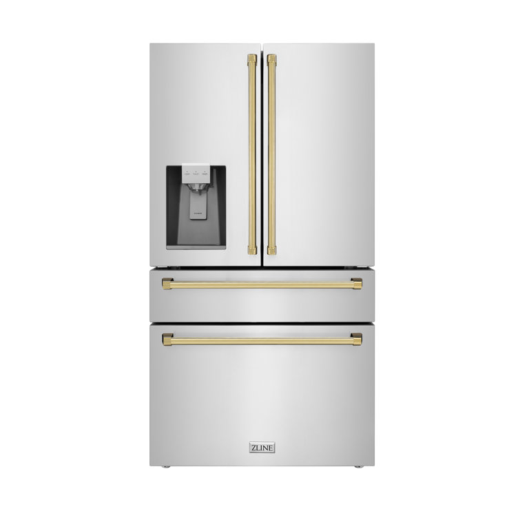 ZLINE Autograph Edition 36 in. Counter-Depth Refrigerator with Traditional Handles