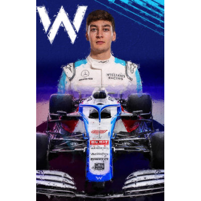 George Russell 3 Formula One Racing Drivers Collection - Art Prints