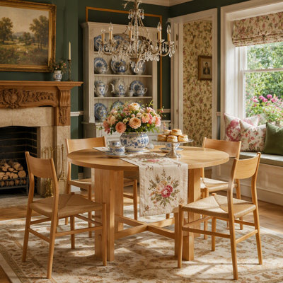 Indoor Solid Wood Dining Table, Natural