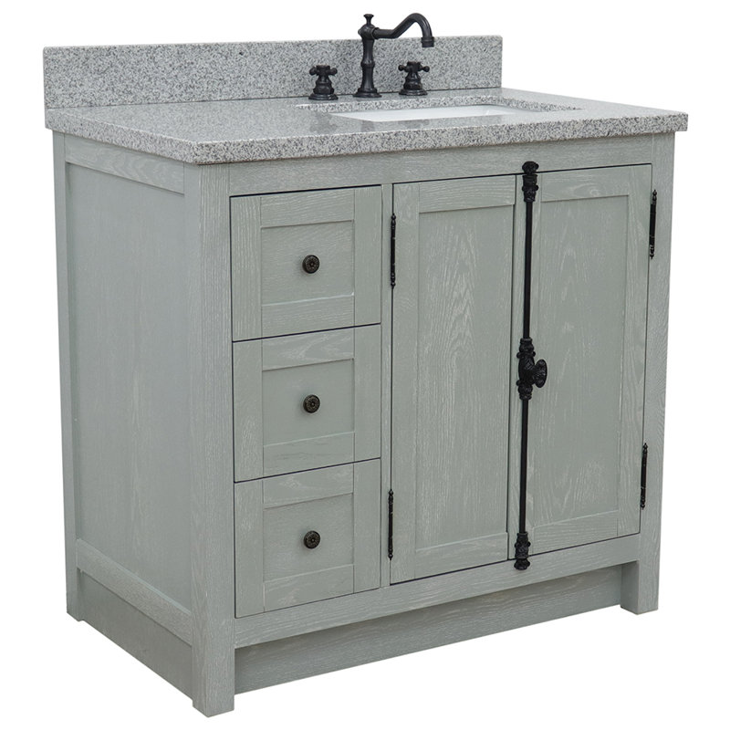 Ensemble de meuble-lavabo simple 37 po Calsbeck, Granite, Gris sauge
