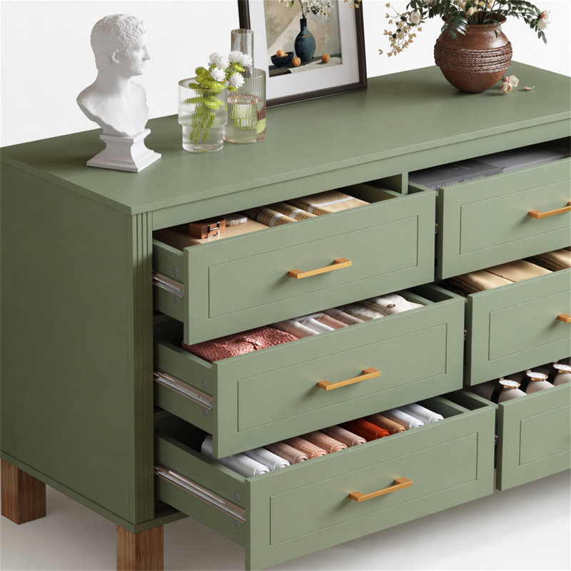 Commode double 6 tiroirs, Sage Green