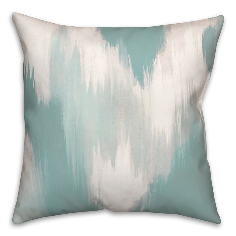 Coussin décoratif à motif abstrait, 16 po x 16 po, Bleu