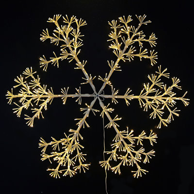 48" Warm White Sparkler Snowflake 960 LED Lighted Window Décor