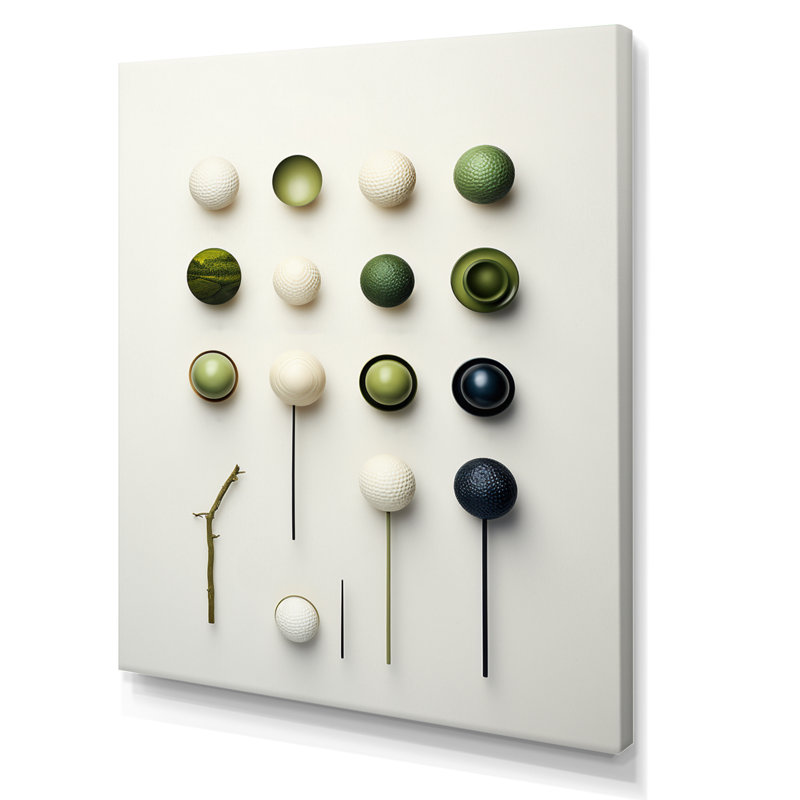 Gilderoy Minimalisme Golf Tees II - art mural grand golf, H 40 po x l 30 po x P 1,5 po, Toile tendue