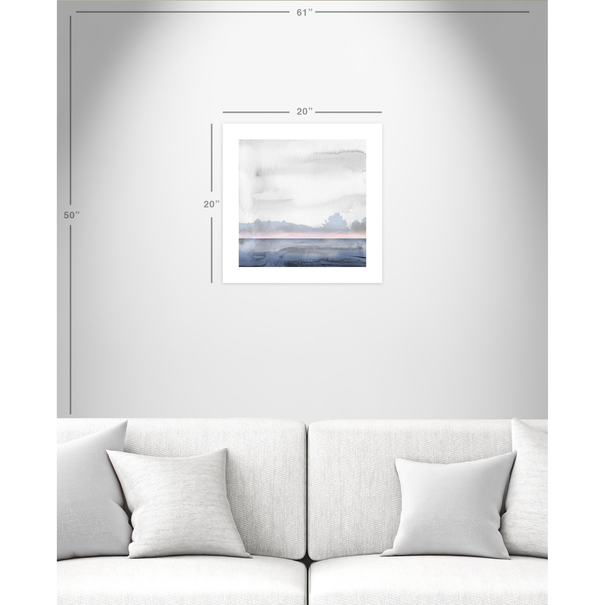 Rose Shores II - Painting, 20" H x 20" W x 0.1" D, Print Paper