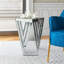 Table de bout en miroir argentée avec incrustation de cristal, petite table d'appoint pour le salon, la chambre à coucher ou le coin, table basse Glam, surface de miroir facile à nettoyer