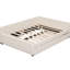 Lit plateforme tapissier beige avec lit gigogne simple - Structure robuste, sans sommier pour une belle chambre à coucher en bois pleine grandeur, espace de détente