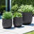 Planter Set Polyresin Carved Sculptural Design Decorative Indoor Outdoor Container Pots Contemporary Minimalist Style Durable Lightweight Construction Set Of 3-1874343073