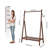 Heavy-Duty A-Shaped Solid Pine Wood Clothes Rack, Foldable Garment Stand with Storage Shelf & Side Hooks - Walnut