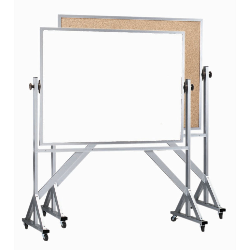 Tableau blanc sur pied réversible, H 3 pi x L 4 pi