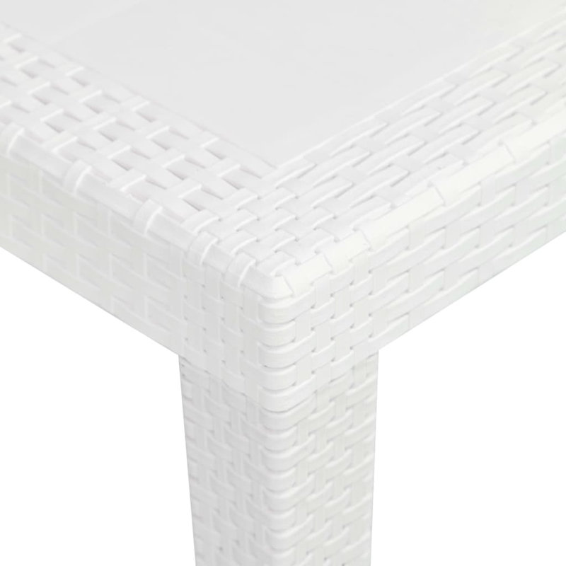 Plastic Dining Table, White, 72cm H x 90cm W x 150cm D