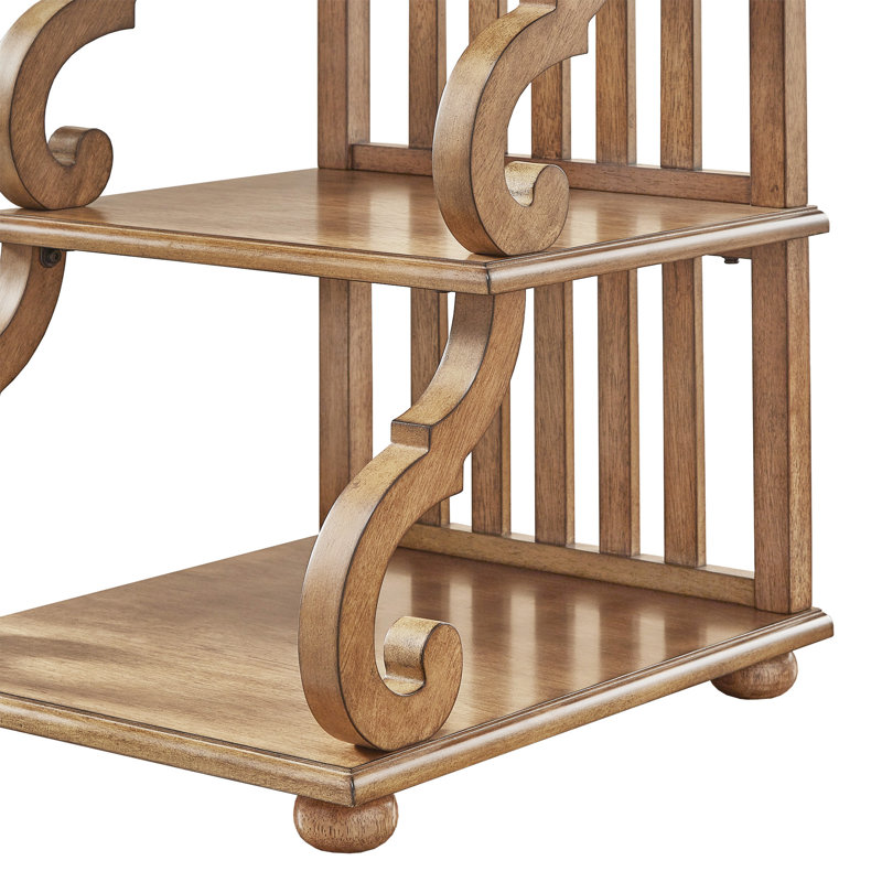 Table de bout avec 2 tablettes Huntingdon Scroll , Chêne