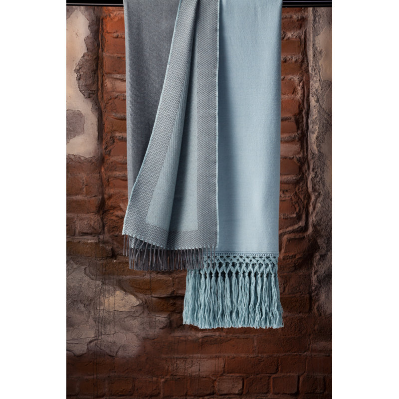 Darcy Throws Hand Woven Throw Blanket, Gray