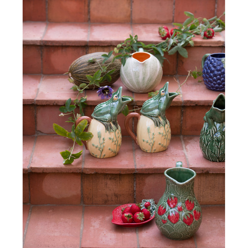 Strawberries Earthenware Beverage Dispenser