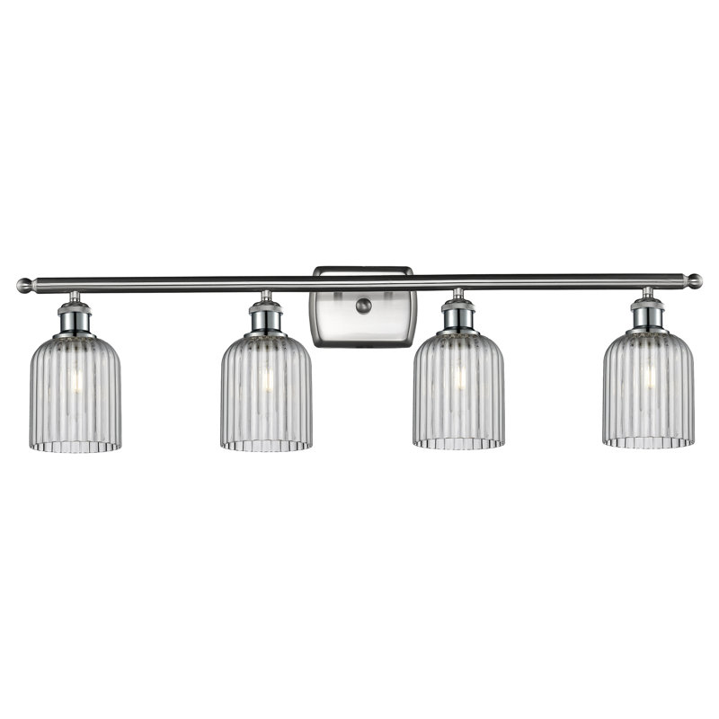 Fiennes 4 - Light Dimmable Vanity Light, Smoke Gray, Satin Nickel