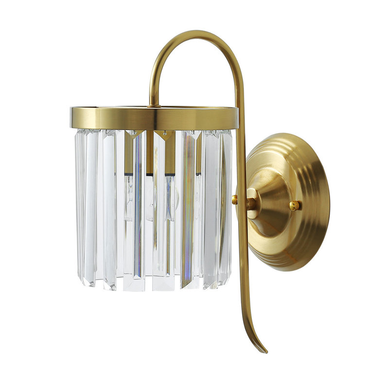 Applique articulée à 1 lumière à intensité variable avec abat-jour en verre