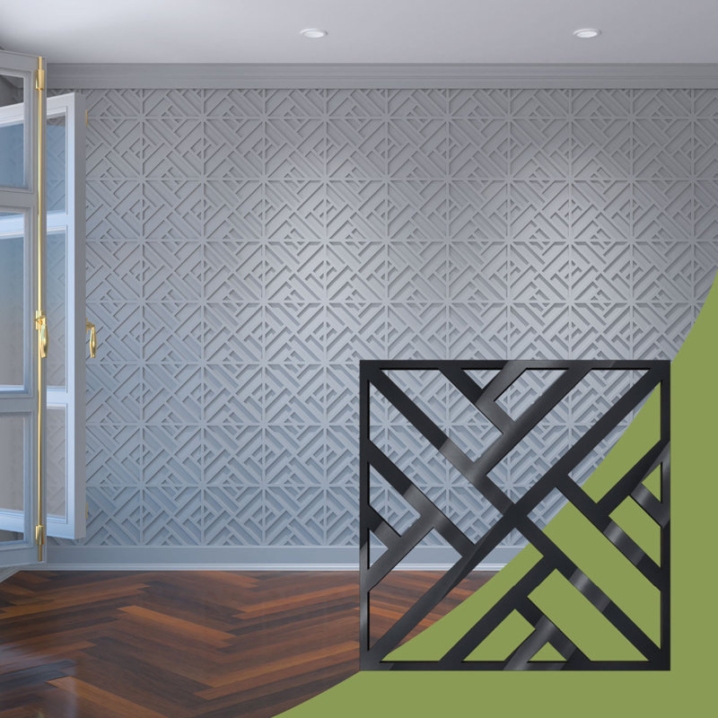 Petits panneaux muraux décoratifs en acrylique Killeen, petit, l 11 3/8 po x H 11 3/8 po x T 1/8 po, noir, Noir