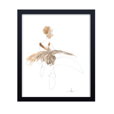 «Classic Elegance Study of Dress No.4» par Chauncey Jacks - reproduction d'art encadrée sur papier