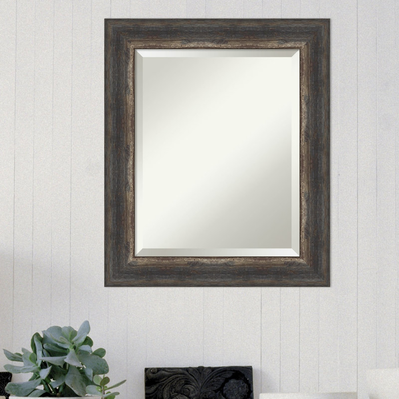 Roulston Flat Wall Mirror, Charcoal, 25" x 21"