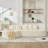 110.2" x 62" L-Shape Boneless Sectional Curved Sofa with 5 Pillows, Deep Seat, High-Density Memory Foam, No Assembly - White-1219570766