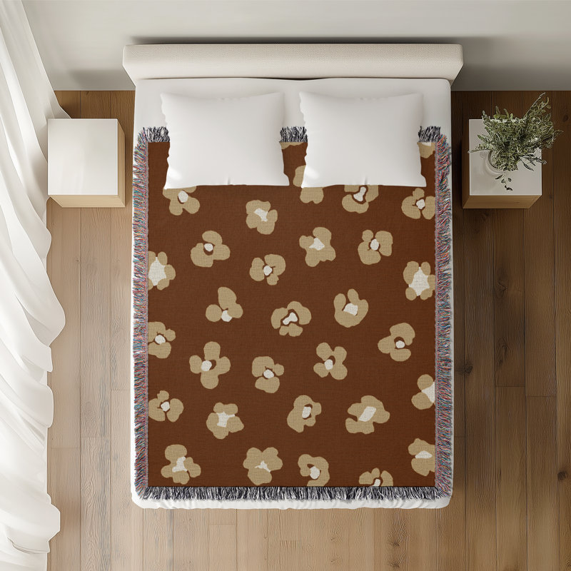 Jeté en coton Cheetah, 50 x 60, Rust Brown; Beige