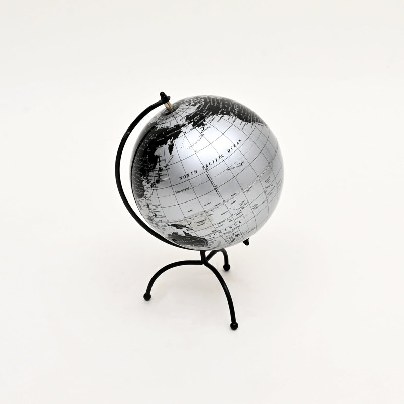 Globe de table décoratif sur cadre trépied en fer - 12 po