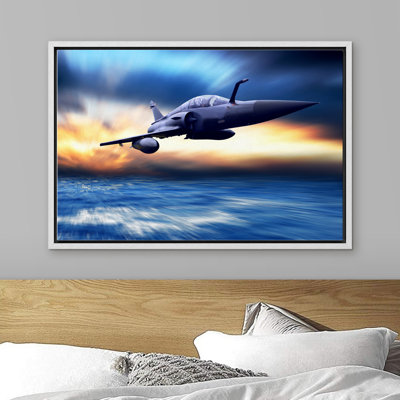 " High-speed Fighter Jet Against The Beautiful Cloud Background "