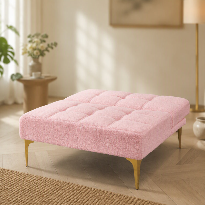 Futon convertible pour canapé-lit simple avec pieds robustes en métal, idéal pour les petits espaces et une utilisation multifonctionnelle dans les appartements et les studios