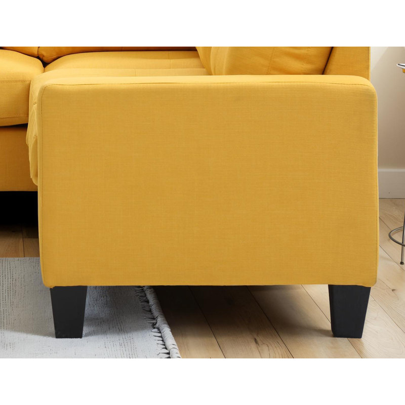 Naithan Fabric Sectional, Yellow Fabric