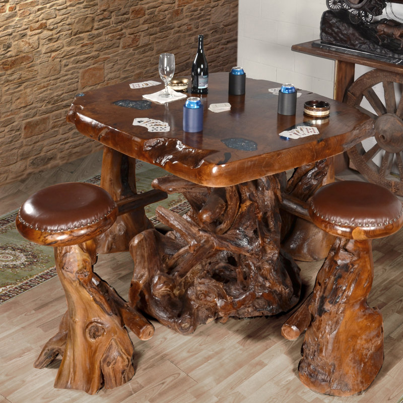 Bobijo 4 - Person Solid Wood Top Pedestal Dining Set