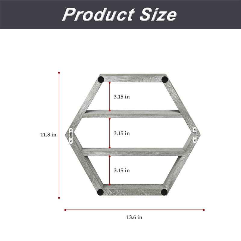 Manjit 3 Piece Hexagon Floating Shelf