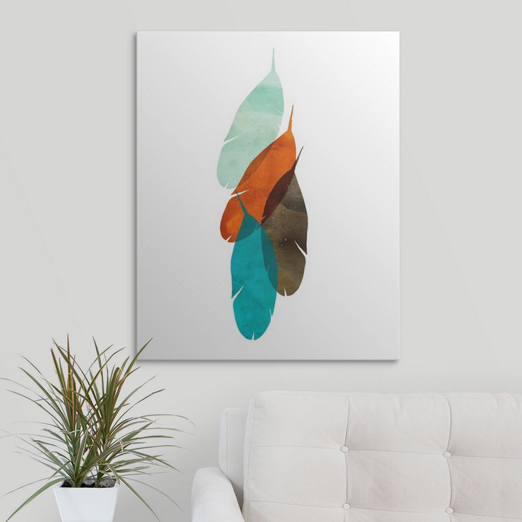 « mod plumes », impression, H 30 po x l 24 po x P 1,5 po, Toile