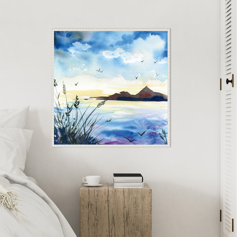 «Lake at Dusk» par Kristy riz, reproduction d'art sur toile encadrée, H 30 po x l 30 po