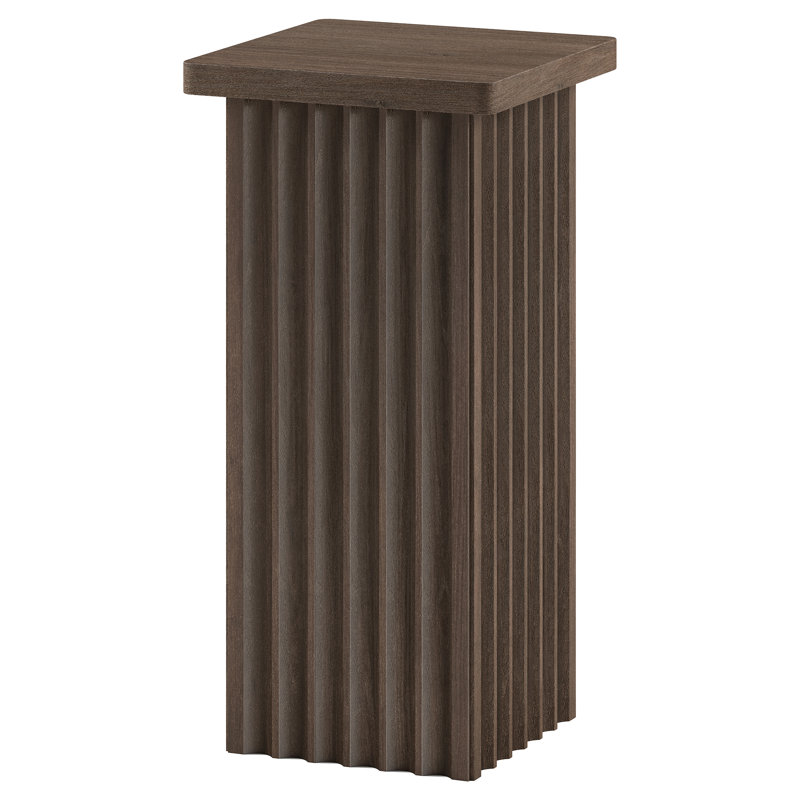 Bourne 10.75in Wide Square Side Table, Brown Oak