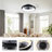 19" Pumpkin Lamp Indoor Fan Light, with Remote Control, Dimmable, 7 Blades, Reversible DC Motor, with LED Light, Black