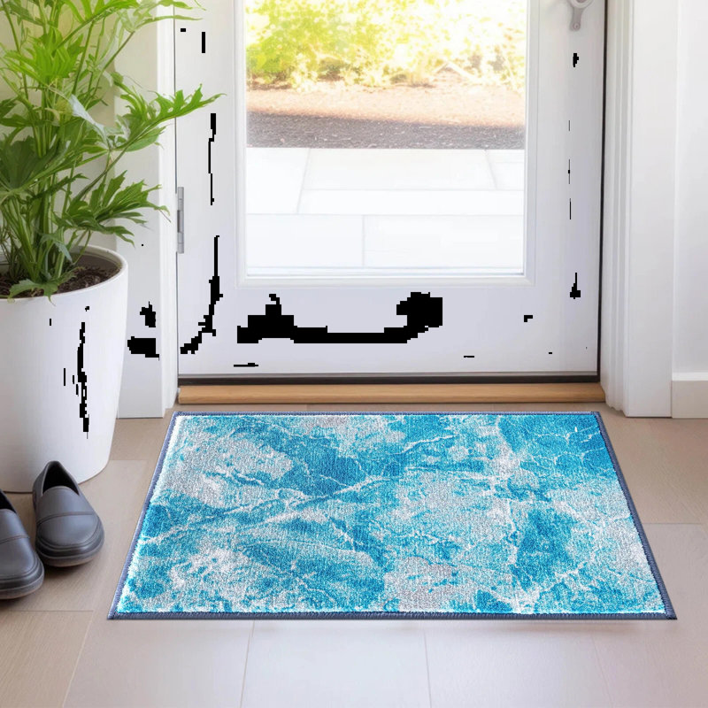 Non-Slip Indoor Door Mat, Blue, 60cm W x 110cm L