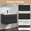  Meuble-lavabo mural simple 30 po avec lavabo en céramique et robinet, armoire flottante avec 2 tiroirs à fermeture en douceur-406035716-406035717