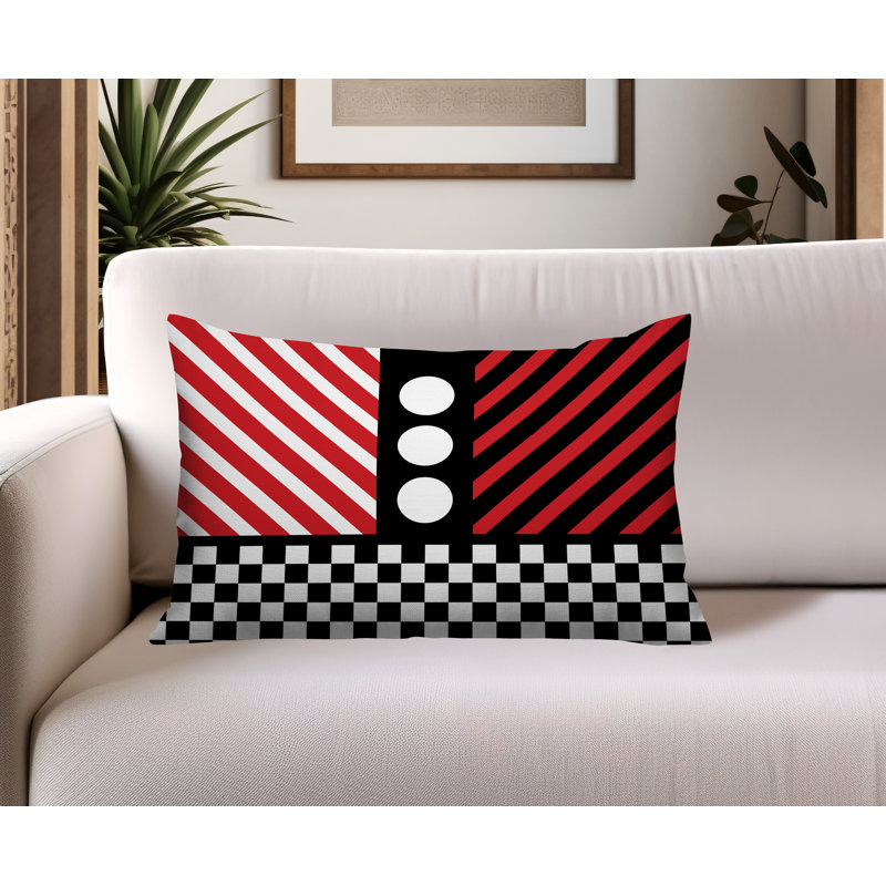 Oreiller rectangulaire réversible intérieur / extérieur Brixa, Rectangulaire H 18 po x l 25 po, Rouge