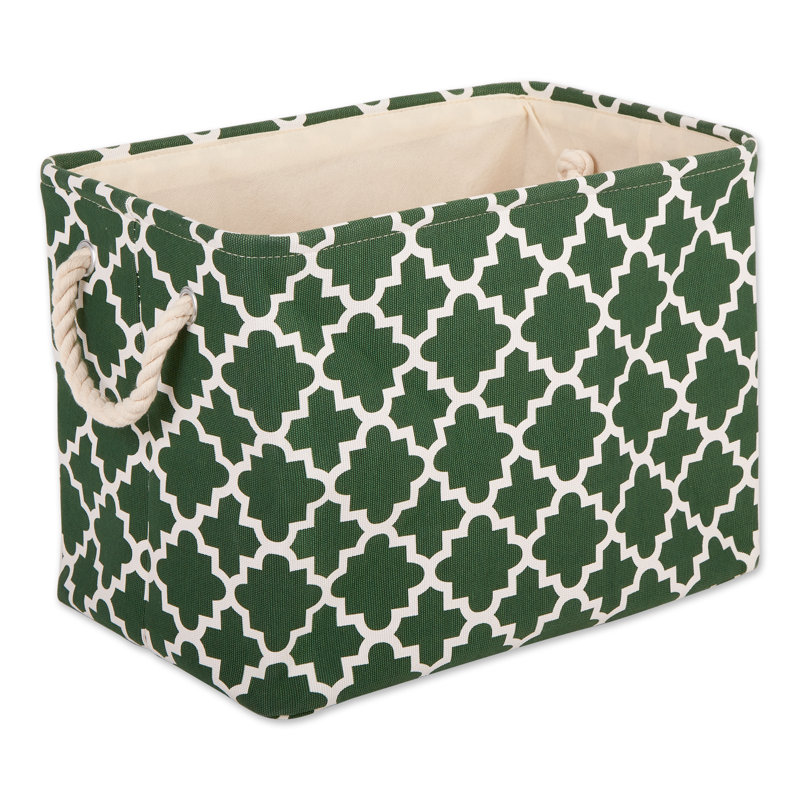 Artichoke Green Fabric Storage Bin with Rope Handles