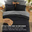 Ensemble d'édredon pour grand lit - Ensemble de literie grand lit noir 7 pièces pour toutes les saisons, lit contrastant de style bohème dans un sac avec édredon, draps, taies d'oreiller et taies décoratives-105522619-110364981