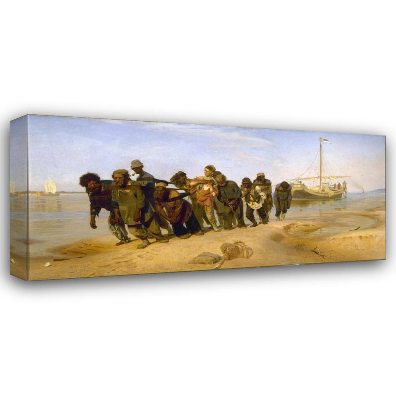 «Barge Haulers on the Volga» par Ilya Efimovich Repin - Art mural sur toile tendue avec châssis, H 18 po x l 14 po
