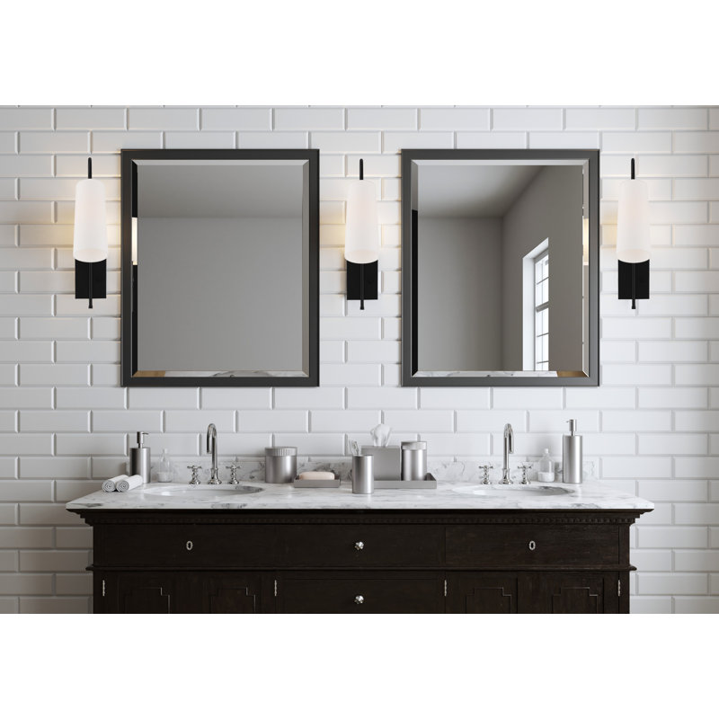Alexa 1 Light Aged Brass Wall Mount, Black