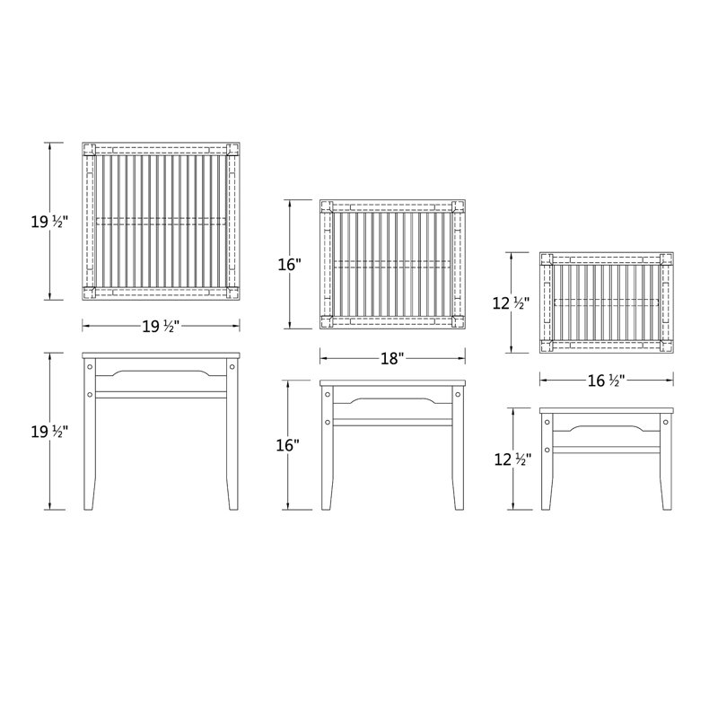 Christa Square Outdoor Side Table , 19.5'' in. W 19.5'' in. D